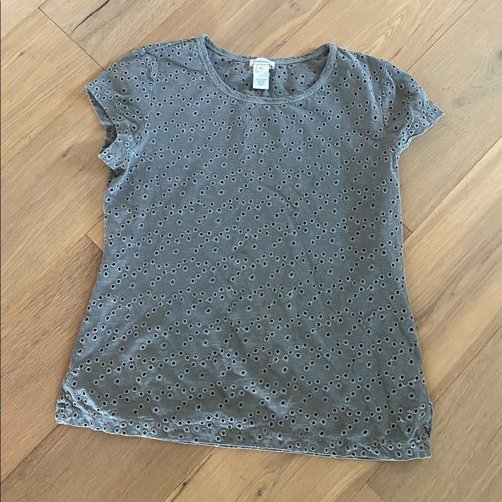 Sundance Gray Eyelet Top